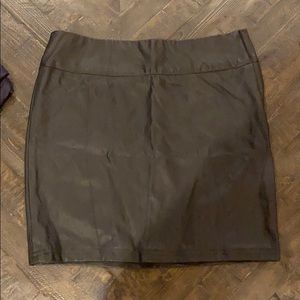 Black Faux Leather Mini Skirt